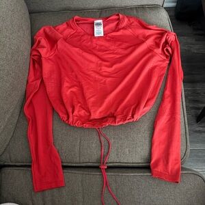Gymshark Red Swear Seamless Long Sleeve Crop Top